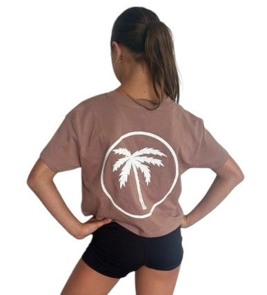 Ladies Crop Tee - Palm Tree