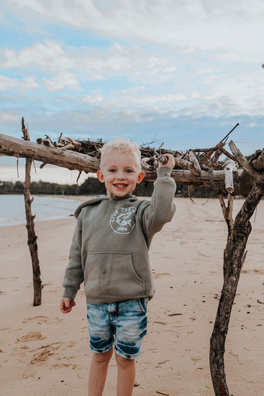 Kids Hoodie Black and White Barra Design