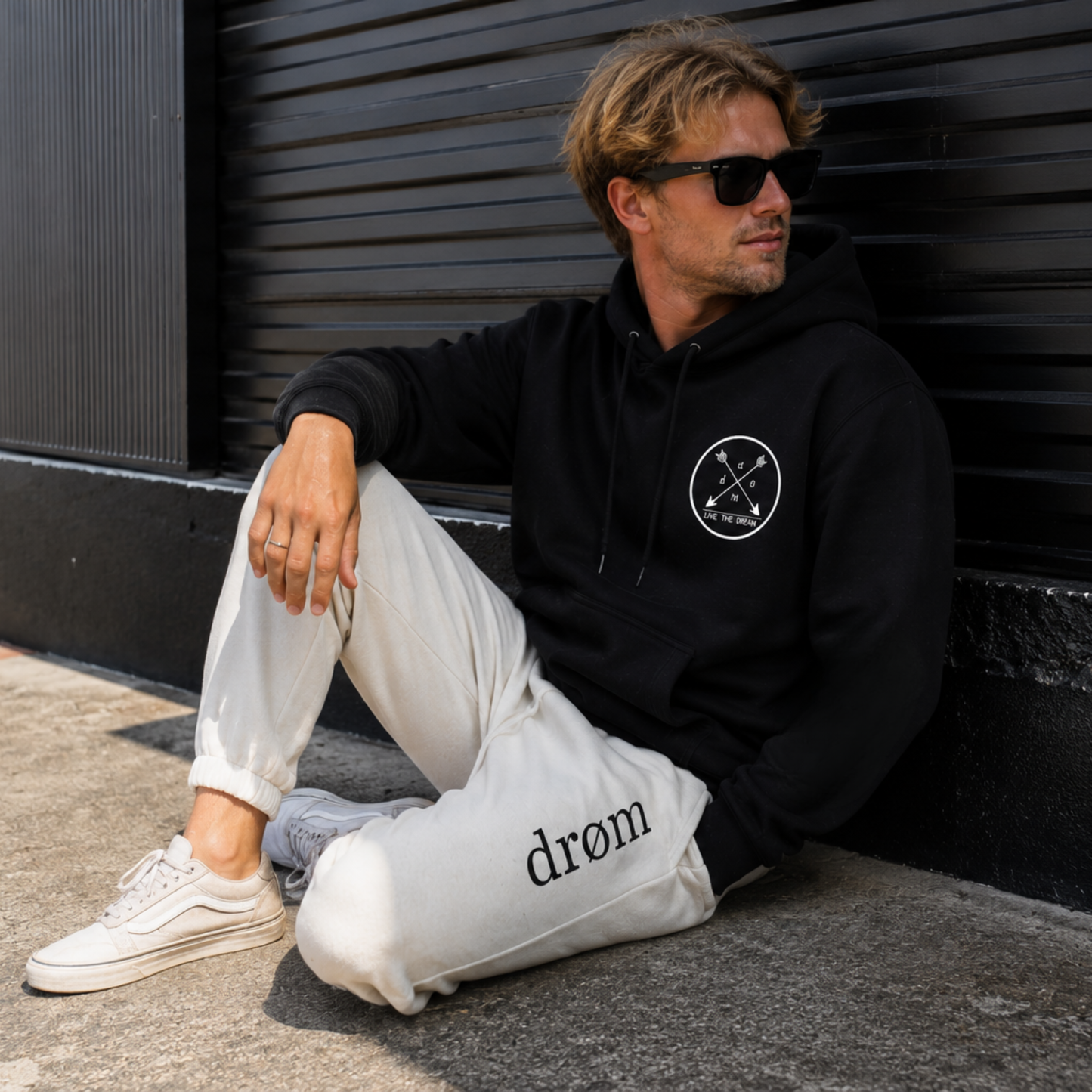 Mens Tracksuit drøm Arrows Black top with Sand pants