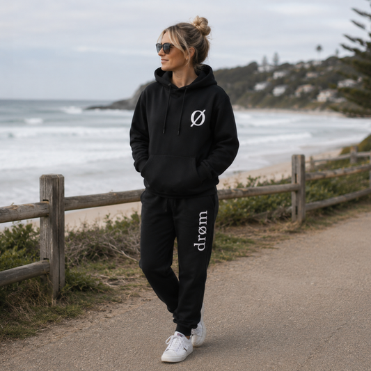Womens Tracksuit drøm Logo Black Top with Black Pants