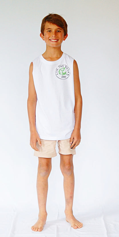 Kids and Teens Tank - Green Barra design