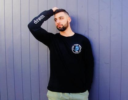 Mens Long Sleeve Tee Wave Design