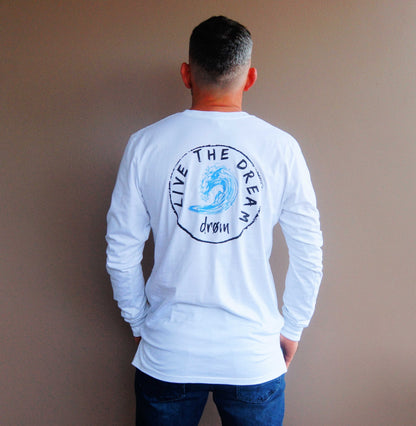 Mens Long Sleeve Tee Wave Design