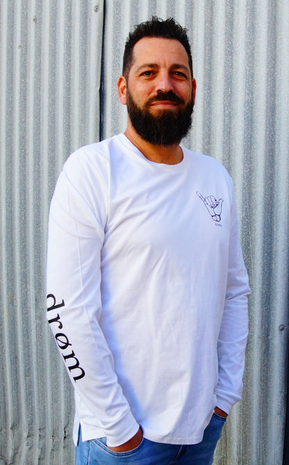 Mens Long Sleeve Tee Hang Loose Design