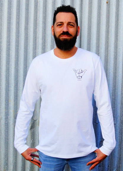 Mens Long Sleeve Tee Hang Loose Design