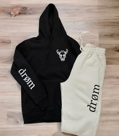 Womens Tracksuit drøm Bull Black top with Sand pants