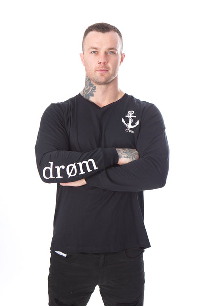 Mens Long Sleeve Tee Anchor Design