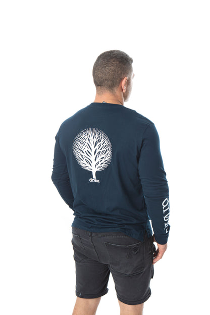 Mens Long Sleeve Tee Tree of Life Design