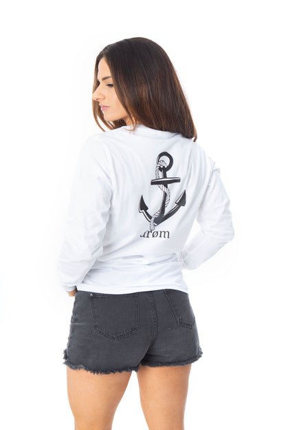 Womens Long Sleeve Tee Anchor Design