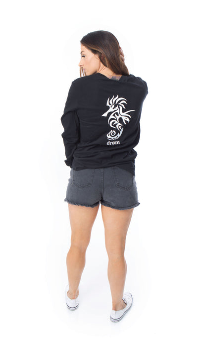 Womens Long Sleeve Tee Sea Horse Design