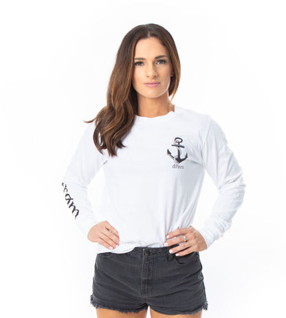 Womens Long Sleeve Tee Anchor Design
