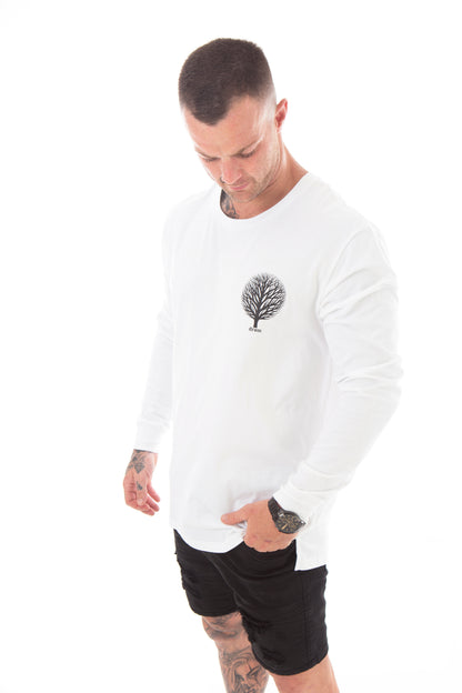 Mens Long Sleeve Tee Tree of Life Design