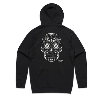 Mens Zip Hoodie Sugar Skull Design
