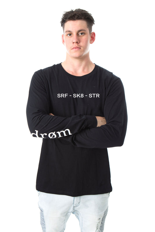 Mens Long Sleeve Tee  SRF - SK8 - STR Design