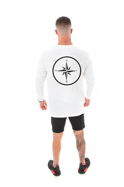 Mens Long Sleeve Tee Compass Design